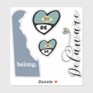 Love Delaware, Sheet of Die Cut Stickers