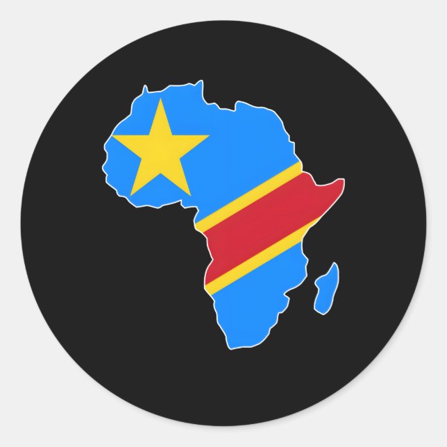 Love Democratic Republic Of Congo Rdc Drc Flag Afr Classic Round Sticker (Front)