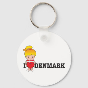 Love Denmark Key Ring