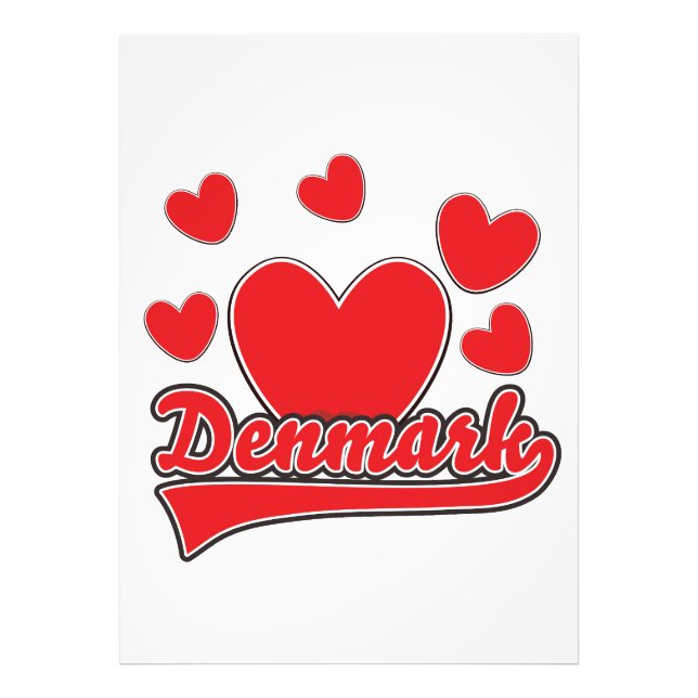 Love Denmark vintage style logo Photo Print (Front)