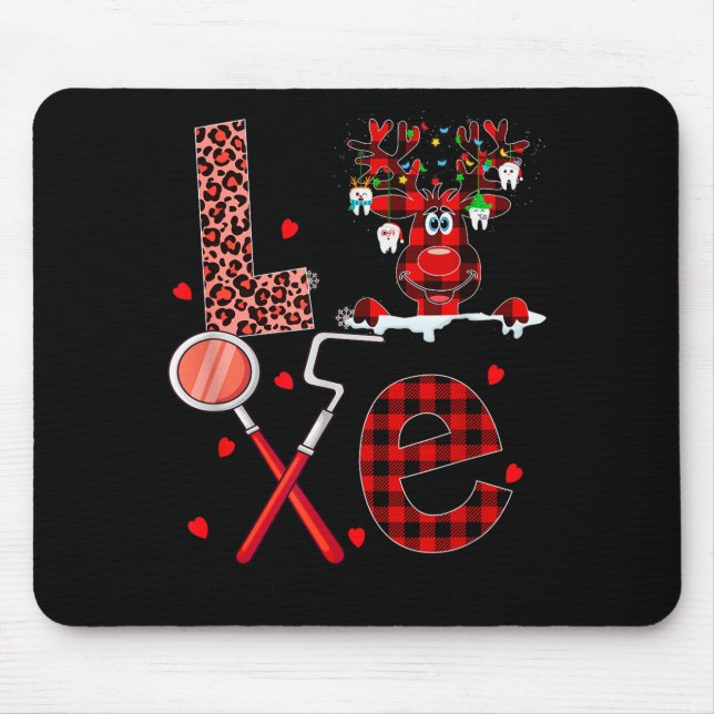 Love Dental Christmas Reindeer Dental Squad Xmas D Mouse Mat (Front)