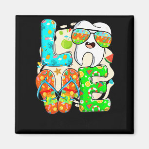 Love Dental Life Cute Tooth Flip Flops Summer Dent Magnet