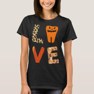 Love Dentist Dental Assistant Leopard Plaid Hallow T-Shirt