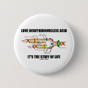 Love Deoxyribonucleic Acid It's The Stuff Of Life 6 Cm Round Badge