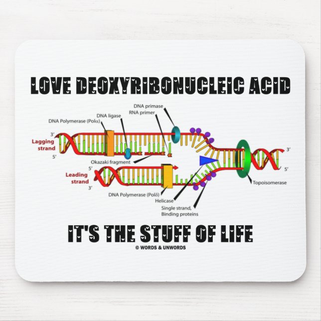 Love Deoxyribonucleic Acid It's The Stuff Of Life Mouse Mat (Front)