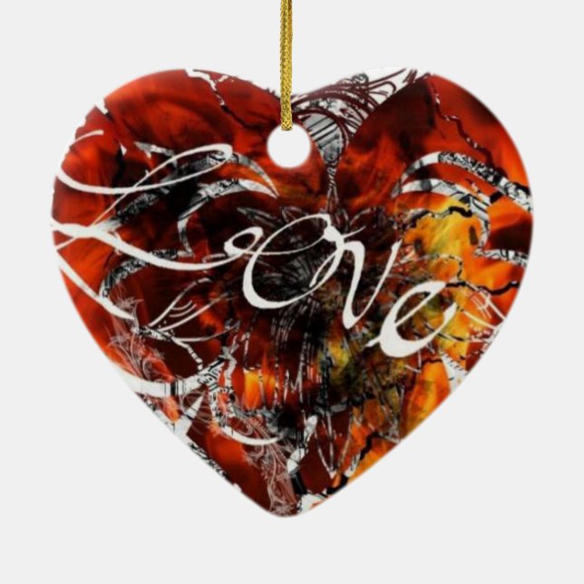 Love Design By Nathan Robert Simonson Ceramic Tree Decoration (Back)