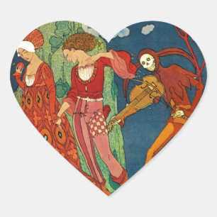 LOVE,DESIRE AND DEATH Deco Valentine's Day Heart Sticker