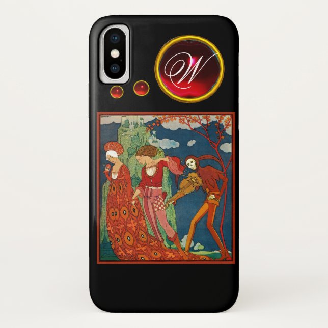 LOVE ,DESIRE AND DEATH RED GEM STONE MONOGRAM Case-Mate iPhone CASE (Back)