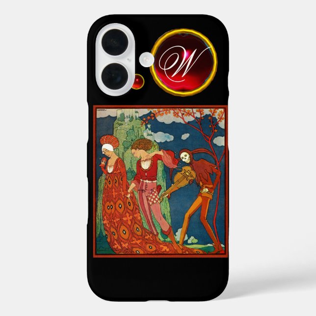 LOVE ,DESIRE AND DEATH RED GEM STONE MONOGRAM Case-Mate iPhone CASE (Back)