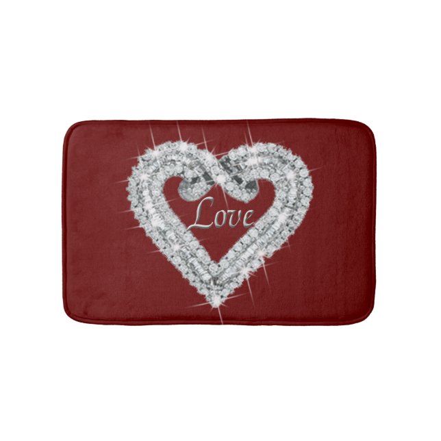 Love Diamond Heart Bath Mat (Front)