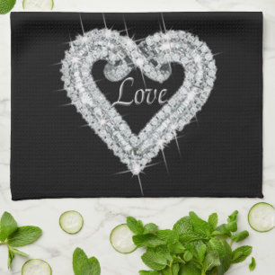 Love Diamond Heart Kitchen Towel