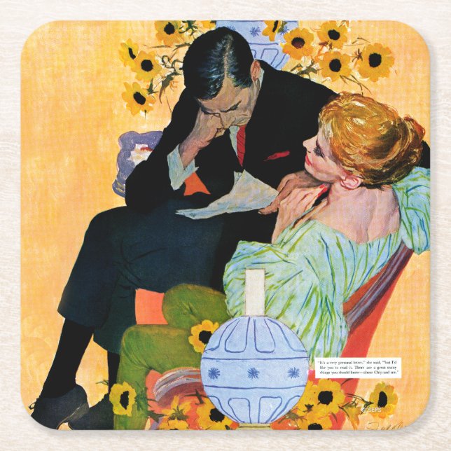 Love Dies Slowly Square Paper Coaster (Front)