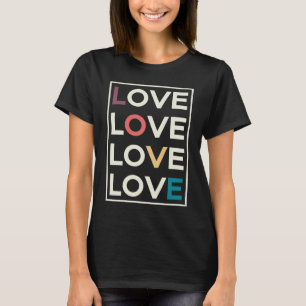 Love Distressed Retro Look Block Lettering T-Shirt