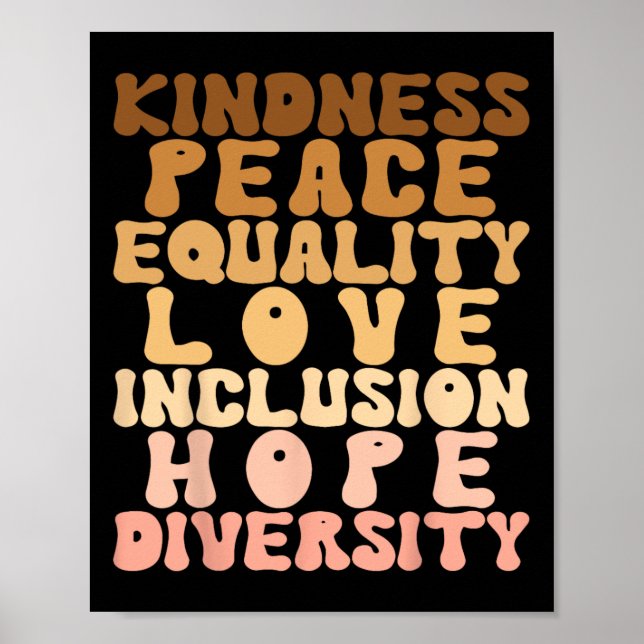 Love Diversity Inclusion Equality Black History Mo Poster (Front)
