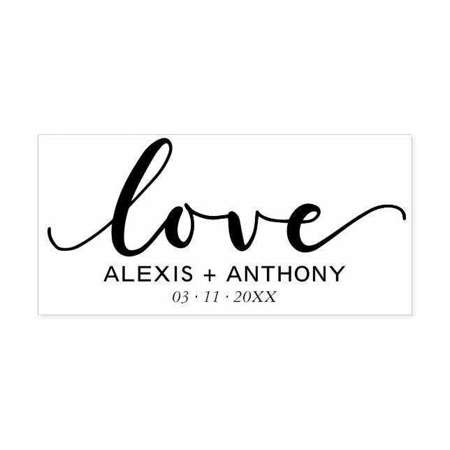 Love - DIY wedding favour rubber stamp personalise (Imprint)