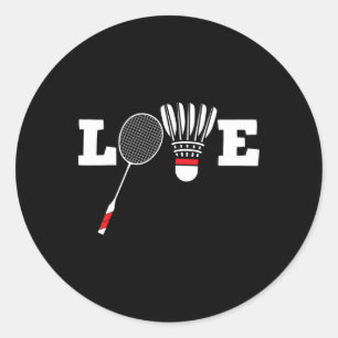 Love Dminton Player Lover Athletic Shuttle Classic Round Sticker