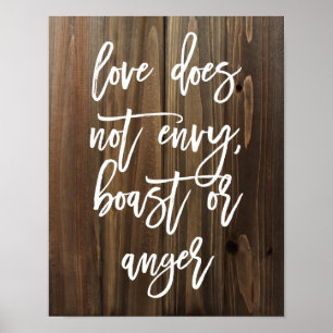 Love does not envy, boast or... Faux Wood   Poster
