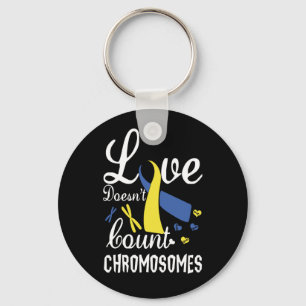 Love Doesn't Count Chromosomes Down Syndrome Key Ring