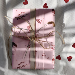 Love Dog 1st Birthday – Cute Puppy, Balloons Wrapping Paper Sheet