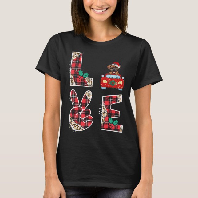 Love Dog Boxer Riding Red Car Christmas Sweater Fo (Front)