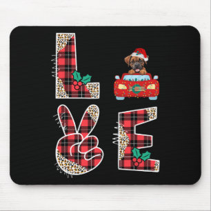 Love Dog Boxer Riding Red Car Christmas Sweater Fo Mouse Mat