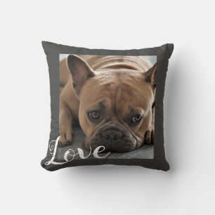 love dog custom add your photo and text   cushion