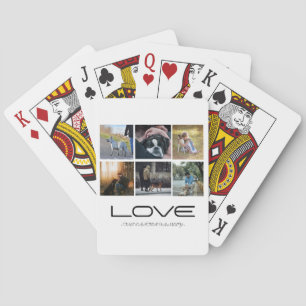 Love Dog Family Portrait Collage Design Playing Cards