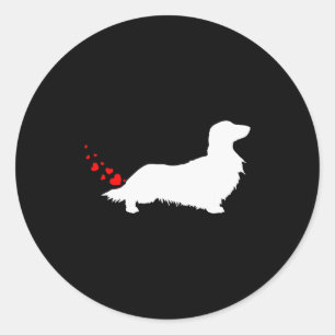 Love Dog Farts Apparel Corp. Valentines Day Long H Classic Round Sticker