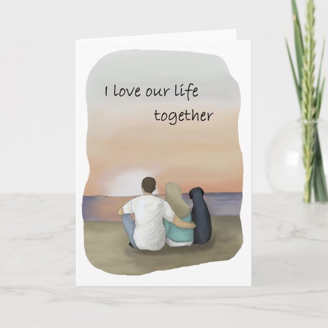 love dog greeting card; black labrador card (Front)