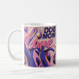 Love Dog Mum Pink Purple Coffee Mug