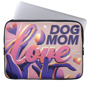 Love Dog Mum Pink Purple Laptop Sleeve