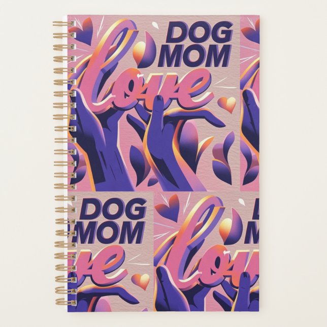 Love Dog Mum Pink Purple Planner (Front)