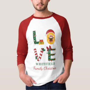 LOVE Dog Personalised Christmas Matching Family T-Shirt