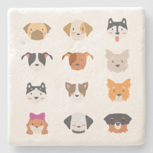 Love Dogs? 12 Cute Puppies for You. Stone Coaster