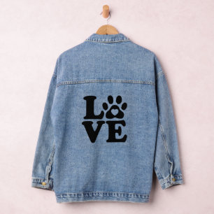 Love Dogs Paw Print Denim Jacket