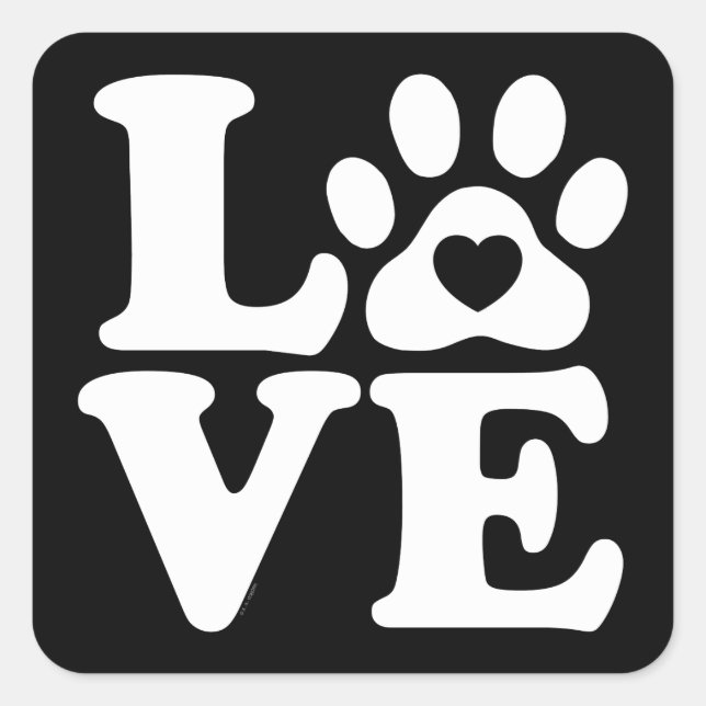Love Dogs Paw Print Square Sticker (Front)