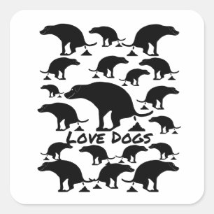 Love Dogs Square Sticker