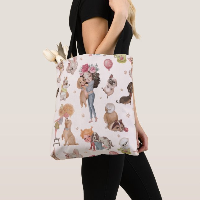 Love Dogs Tote Bag (Close Up)