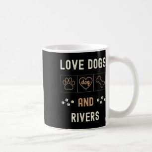 Love Dogs Walking Boats Rivers Men Women Dog Owner Coffee Mug