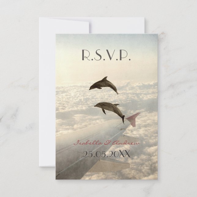 Love Dolphins - wedding RSVP (Front)