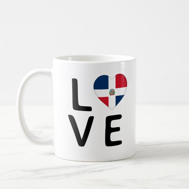 Love - Dominican Republic Flag Coffee Mug (Left)