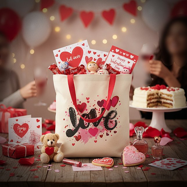 Love doodle art valentine tote bag (Creator Uploaded)