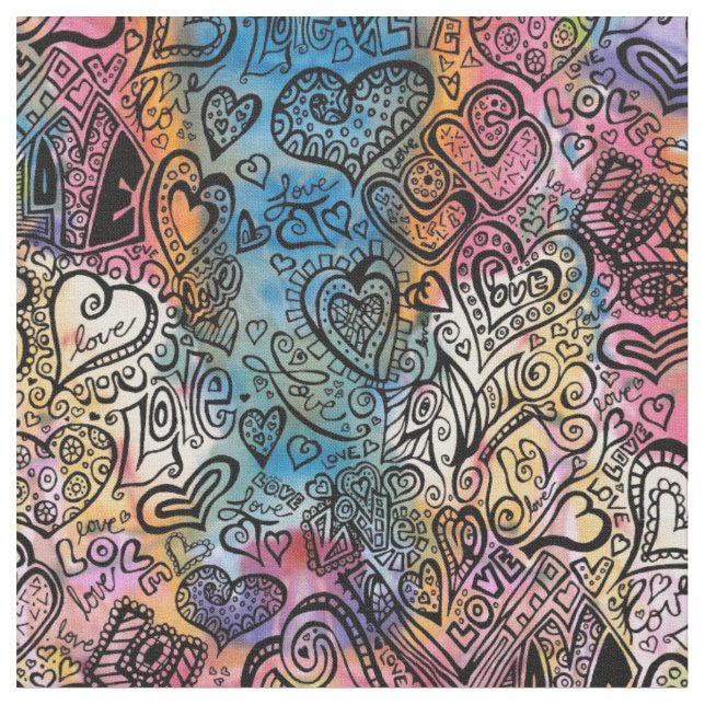 Love Doodle Fabric (Close Up)
