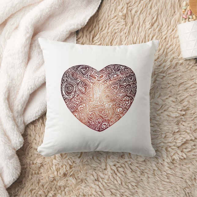 Love Doodle Heart Abstract Art Cushion (Blanket)