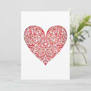 Love Doodle Heart Abstract Art, No 02 Thank You Card