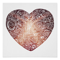 Love Doodle Heart Abstract Art