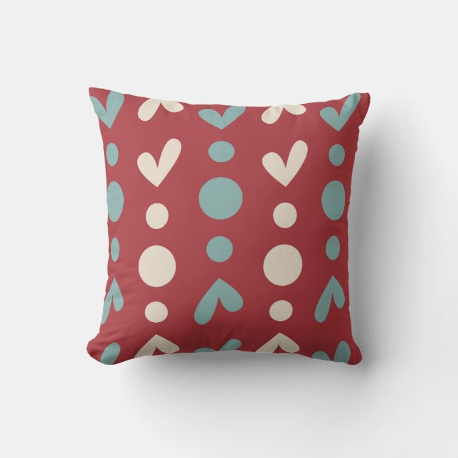 Love Dots and Stripes Pillow (Front)