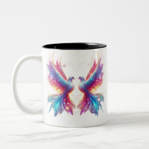 Love Dove Birds Two-Tone Coffee Mug