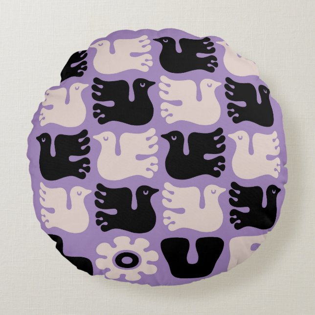 Love Dove Round Cushion (Front)