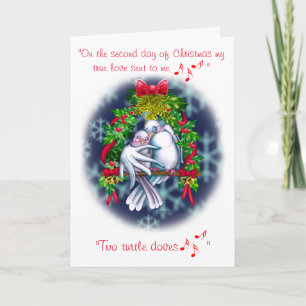 Love Doves Christmas version Holiday Card